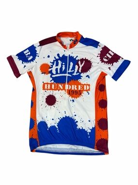 VTG Voler Hilly Hundred 1995 Cycling Jersey Adult L Multicolor Paint Splatter